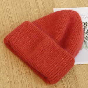 Winter women multi color angora wool thick warm vogue ladies beanie/knitted hat
