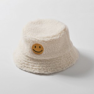 Designer cute fisherman kids branded winter fuzyy toddler bucket hats custom hat