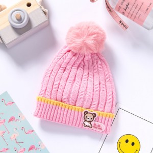 cute kids winter plain baby beanie sets hat