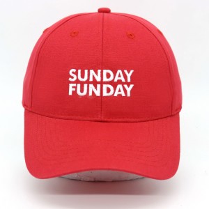 wholesale red solid cotton canvas custom embroidery baseball caps with metal buckle closure