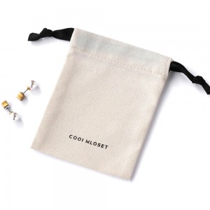 cotton canvas drawstring pouch gift jewelry packaging bags