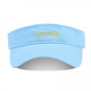 Unisex colorful custom embroidered logo cotton sports sun visor hat