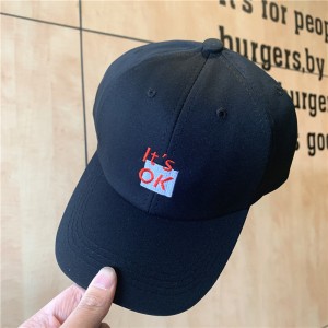 Hot sale metal buckle 6 panel embroidery logo curved brim custom cotton twill  baseball cap