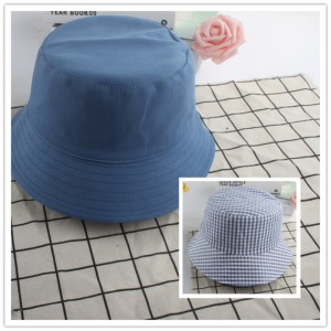 custom logo  fashion reversible print plaid bucket hat