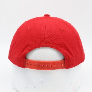 Custom red heavy brushed thick cotton twill custom embroidery cap