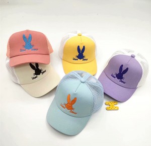 Cotton Front Embroidery Rabbit Hat