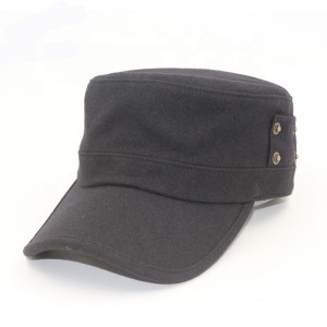 100% Cotton Fit Black Military Army Cadet Cap And Hat