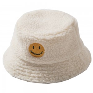 Designer cute fisherman kids branded winter fuzyy toddler bucket hats custom hat