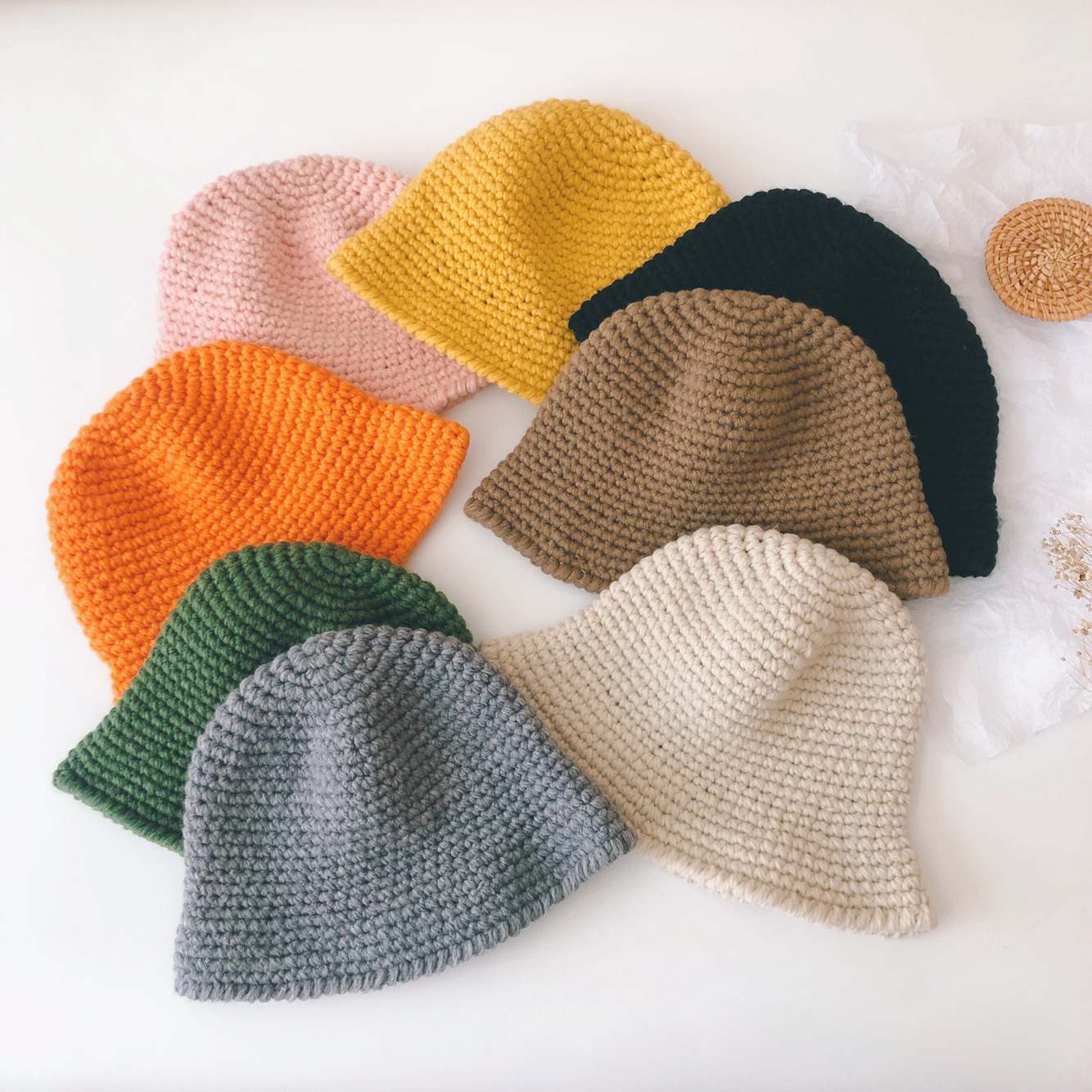 Bottom price  Mixed Color Knit Hat  - cute baby crochet beanie hat girl boys  –  Wangjie