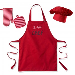 Cheapest Factory  Apron With Pocket  - Kitchen Adult Apron and Glove Cooking Apron Set –  Wangjie