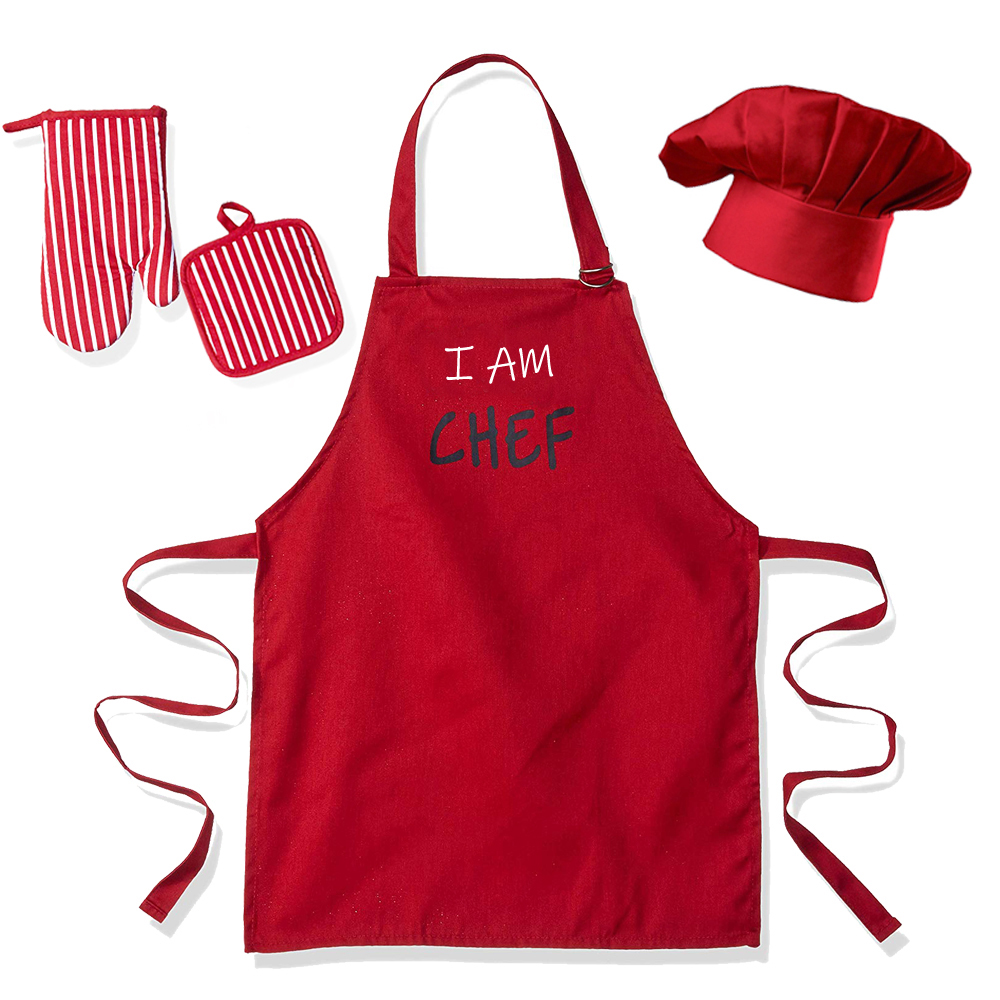 OEM Customized  Lady Colored Knitted Scarf  - Kitchen Adult Apron and Glove Cooking Apron Set –  Wangjie