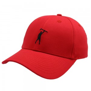 2022 New Style Cotton Twill Red Solid Color Custom Logo Gorras Embroidery Hats Embroidery Golf Baseball Caps