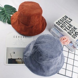 China factory wholesale plain blank corduroy bucket hats with custom logo