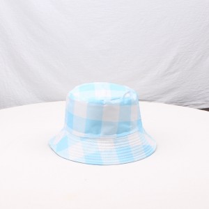 Foreign trade large plaid fisherman hat Korean version fashion all-match sunshade sun protection basin hat retro AliExpress hot selling hat
