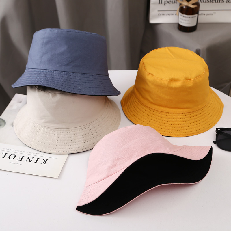 Good Quality Felt Cap/Hat - Casual all-match solid color double basin hat short-brimmed flat-top fisherman hat men and women spring and summer travel sun hat sun hat –  Wangjie