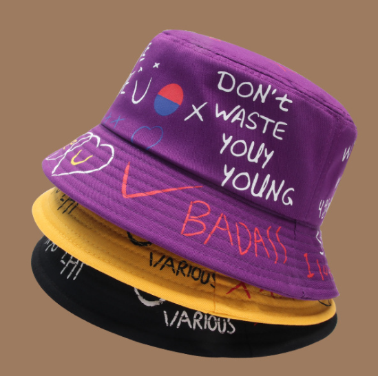 Factory For Silk Printing Cap - Graffiti bucket hat  –  Wangjie