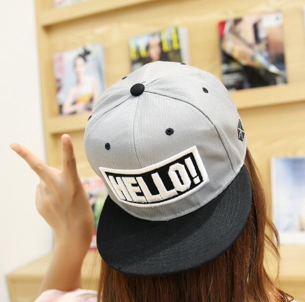 Wholesale Dealers of Curved Cap - HELLO gray hat men’s spring and summer hip-hop hat women’s Korean version of the sunscreen tide baseball cap street flat-brimmed couple hat –  W...