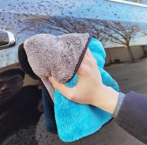 Double-layer thickened coral fleece car wash towel car cleaning rag towel