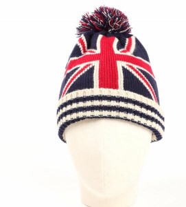 Europe and the United States autumn and winter rice word flag stars striped wool knitted hat men and women warm ball wool hat tide