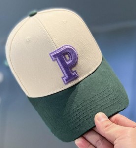 Purple P letter color matching baseball cap women’s spring all-match net red summer sunshade cap