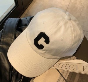 C letter peaked cap women’s spring and summer casual all-match soft top baseball cap black hat