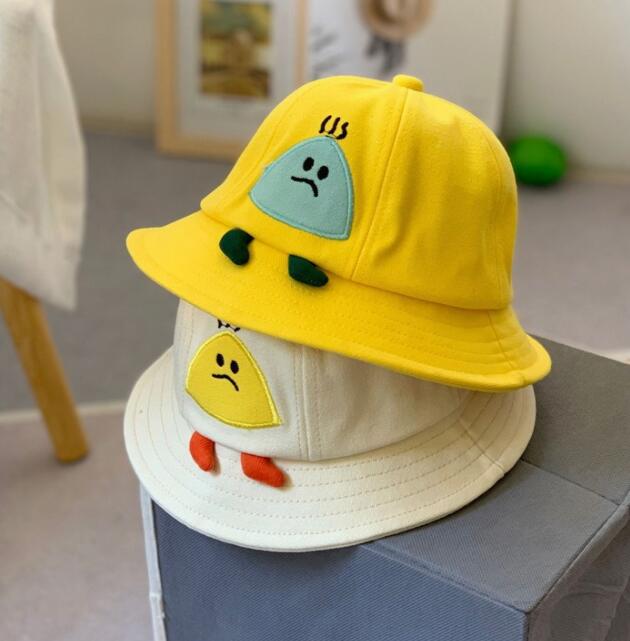 New children’s hat spring solid color cartoon rice ball fisherman hat sun hat female baby boy pot hat