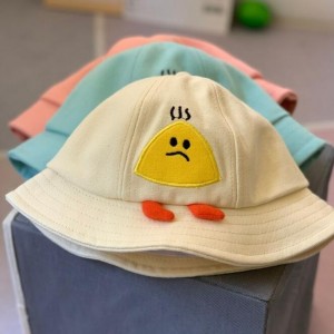 New children’s hat spring solid color cartoon rice ball fisherman hat sun hat female baby boy pot hat