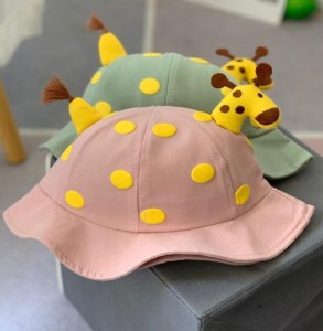 Children’s hat spring and summer new deer cartoon fisherman hat cute baby basin hat girl outdoor sunscreen sun hat