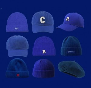 New Klein blue baseball hat knitted wool cap men and women autumn and winter beret cap