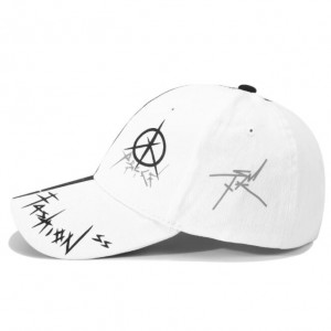 All-match graffiti black and white stitching peaked cap summer baseball cap men’s pentagram sun hat