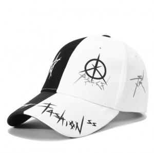 Lowest Price for Winter Cap - All-match graffiti black and white stitching peaked cap summer baseball cap men’s pentagram sun hat –  Wangjie