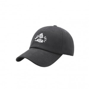 Cotton embroidery cartoon sunshade peaked cap solid color wild baseball cap fashion student hat