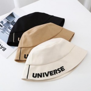 Men’s and women’s sunshade all-match fisherman hat embroidered letters solid color casual fashion pot hat