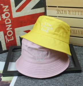 Pot hat female summer wild student couple polka dot sun hat letter embroidery fisherman hat travel sun hat