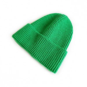 Adult new solid color wool hat casual fashion flanging street dome men’s and women’s knitted hat