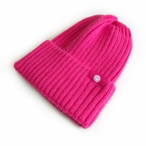 Adult new trend solid color small standard smiley knitted hat autumn and winter cute fashion trend wool hat