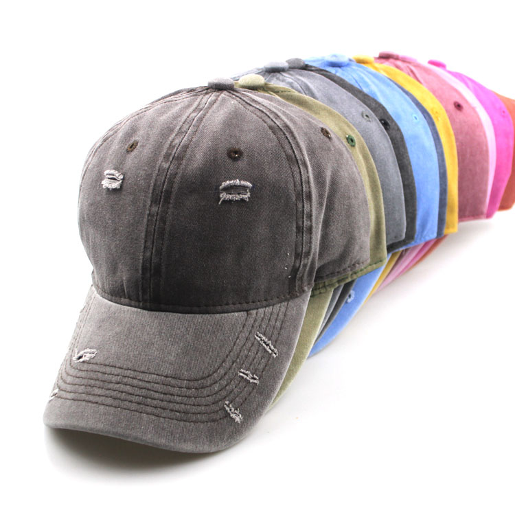 Best quality  Customized Cap/Hat  - Custom Blank Plain Cheap Dad Washed Worn-out Unstructured Distressed Washed Baseball Cap –  Wangjie