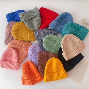 Kids winter knit hat Colorful soft warm 1-8years children knitting hat Baby knitted hats