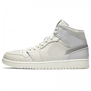 Jordan 1 Mid SE ‘Bone Grey’ Signed Jointly Basketball Shoes