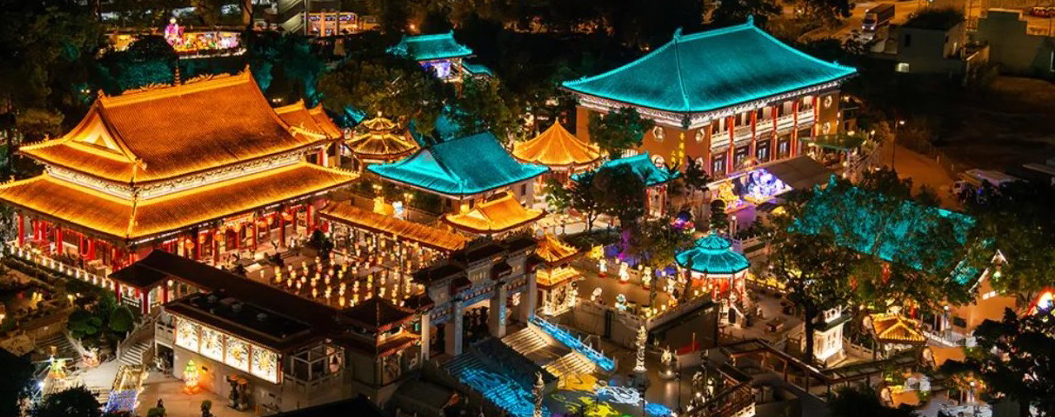 A brief analysis of the night scene of Wong Tai Sin Temple