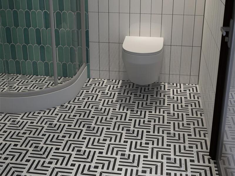 Bathroom floor mosaic tile decoration