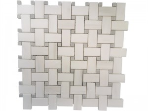 Classic Stone Mosaic Pattern Basketweave Design Marble Flooring Tile