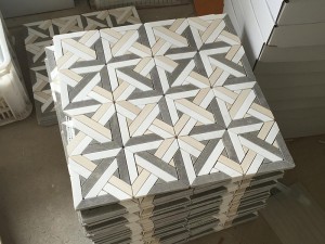 Cross Basketweave Marble Mosaic Tile For Natural Stone Wall And Floor