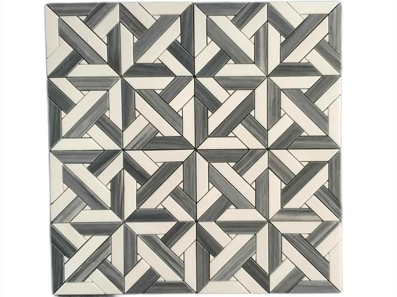 Cross Basketweave Marble Mosaic Tile For Natural Stone