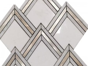 Decorative Chevron Stone Golden Arrow Marble Mosaic Tile Company