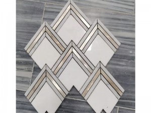 Decorative Chevron Stone Golden Arrow Marble Mosaic Tile Company