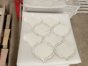 Elegant White Aphrodite Mother Of Pearl Waterjet Marble Mosaic Supply