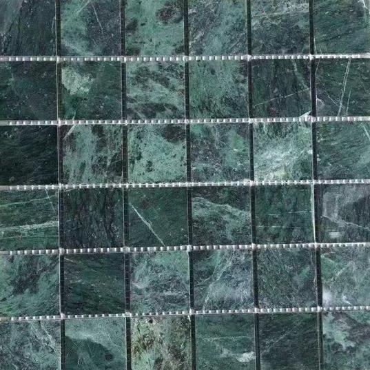 Green stone mosaic for wall and pool decoration