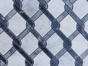 Hot-sale Decorative Stone Knot Weave Design Grey And White Mosaic Tile