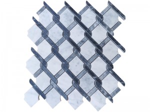 Hot-sale Decorative Stone Knot Weave Design Grey And White Mosaic Tile